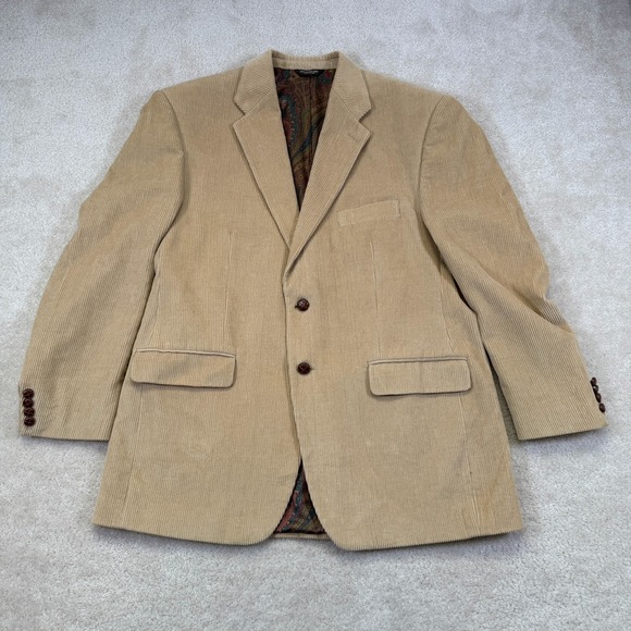 Ralph Lauren Other - Vintage Lauren Ralph Lauren Corduroy Blazer 43 Regular Light Brown Tan 2 Button